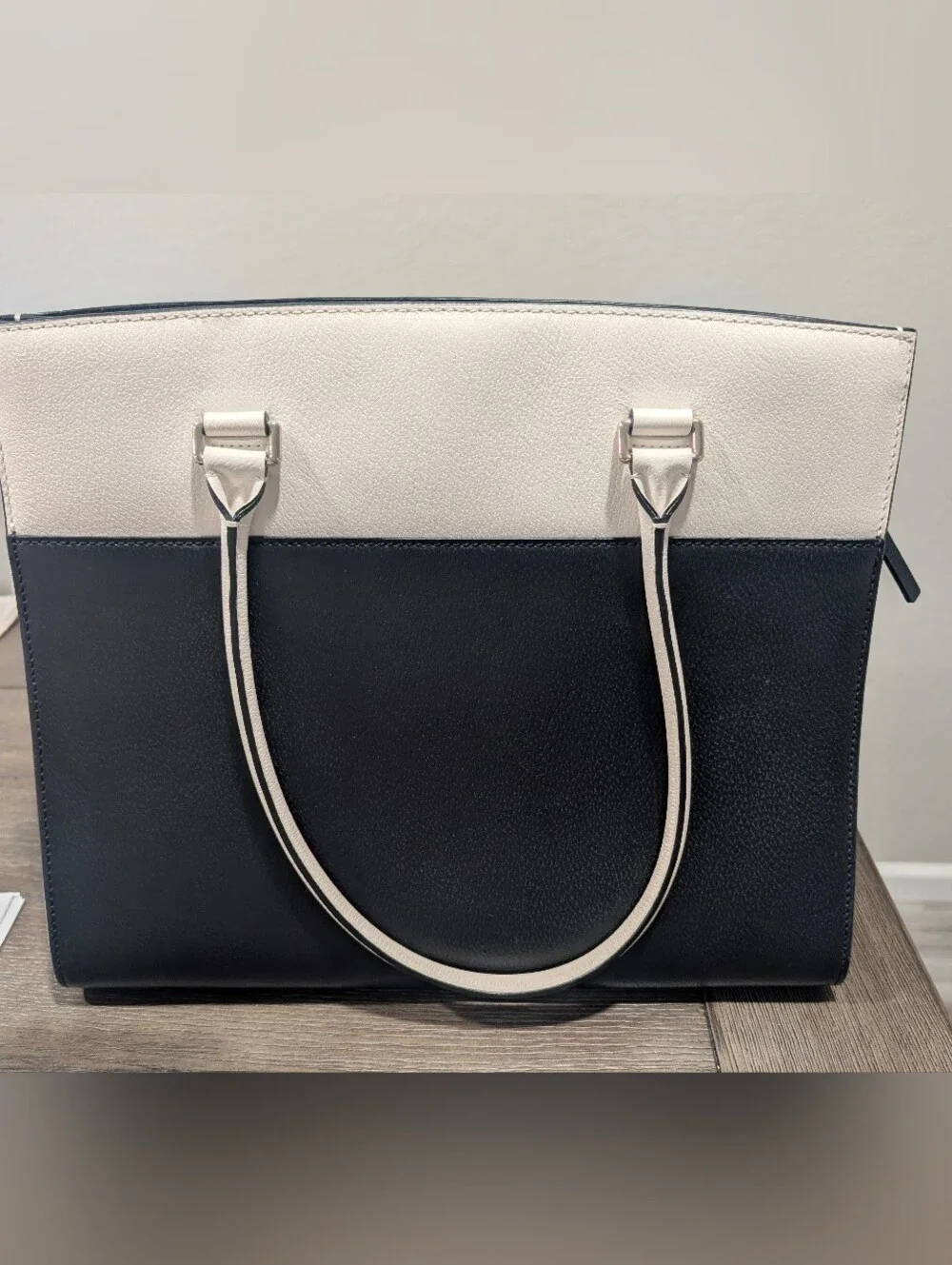 kate spade Black and Cream Two-Tone Leather Bag Very Gently Used